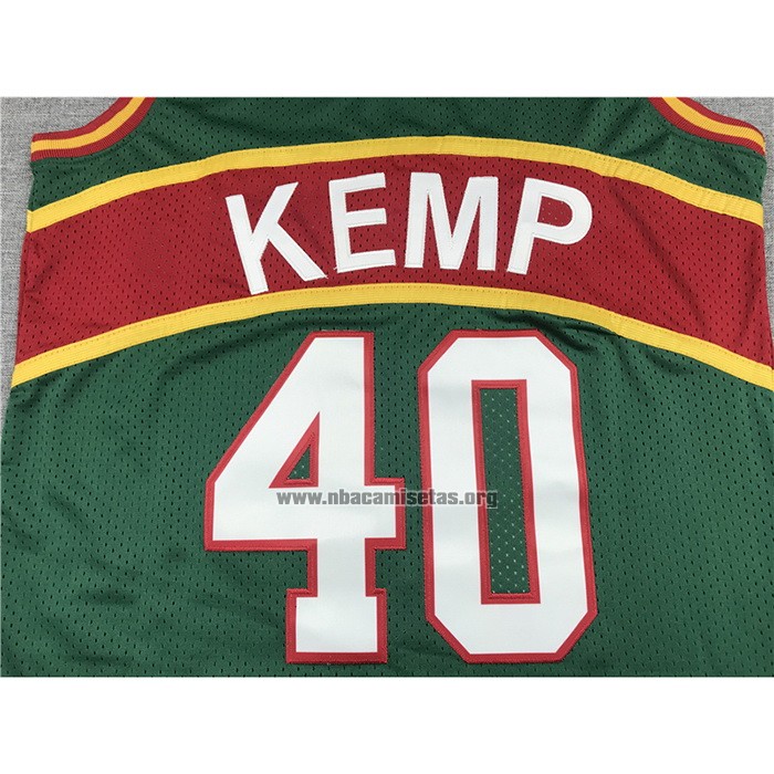 Camiseta Seattle SuperSonics Shawn Kemp NO 40 Mitchell & Ness 1994-95 Verde